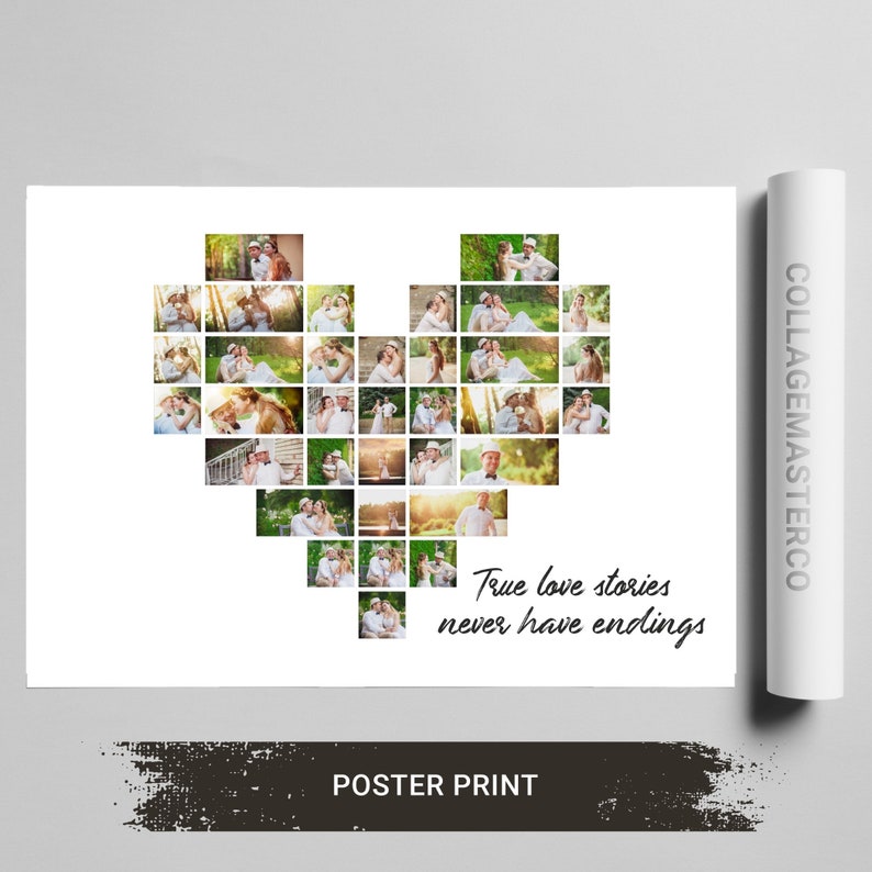 Heart Shape Photo Collage Groomsmen Gift Anniversary Gift For Husband,Engagement Gift For Couple Mothers Day Wedding Gift For Her