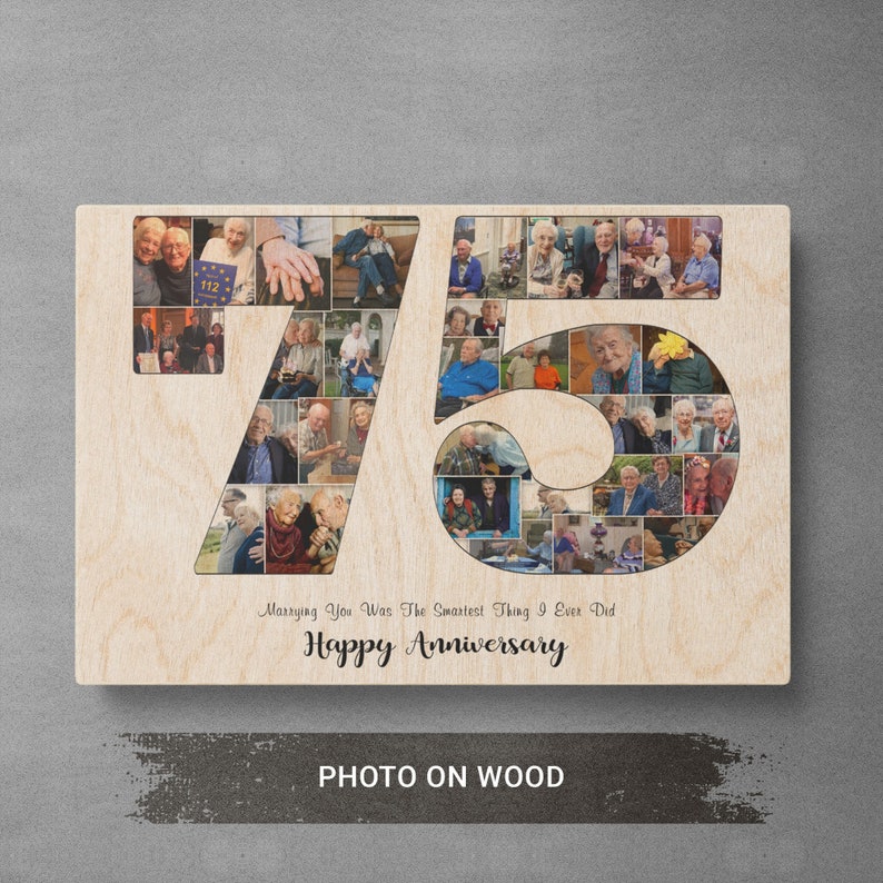 75th Wedding Anniversary Gift for Grandparents 75th | Etsy