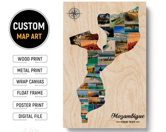 Mozambique Map  Mozambique Print  Mozambique Poster  Mozambique Wall Art  Mozambique Art  Mozambique Decor - Christmas Gifts