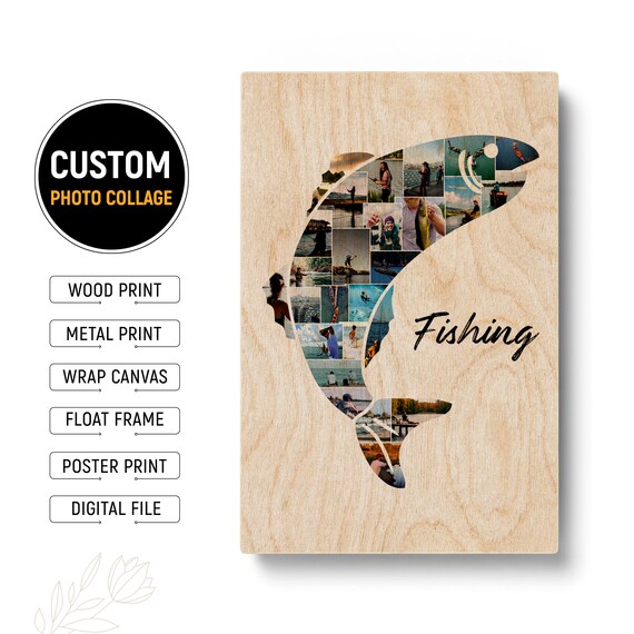 Personalized Fishing Gifts for Grandpa Picture Collage Fishing Gifts for  Boyfriend Girlfriend Birthday Gift for Him Fishing 