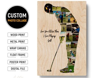 Unique Golf Gift For Men  Personalized Gift For Him  Father Day Golf Gift  Golf Photo Collage  Golf Gift For Women - Christmas Gifts