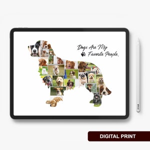 Customized dog memorial gift with photo collage frame and dog lover present