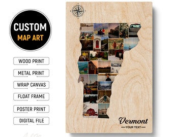 Vermont Poster  Vermont Wall Art  Vermont Print  Vermont Wall Decor  Vermont Gifts  Vermont Vintage  Vermont Wood - Christmas Gifts