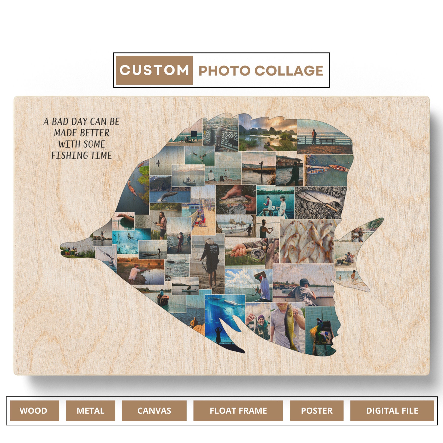 Personalized Unique Fishing Gifts Fish Photo Collage Fishing Lover Gift  Fishing Collage Birthday Gift for Him Fishing Fly Fishing Gifts 