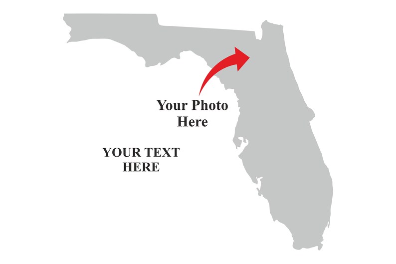 Map of Florida Florida Wall Art Florida Map Print Florida Etsy