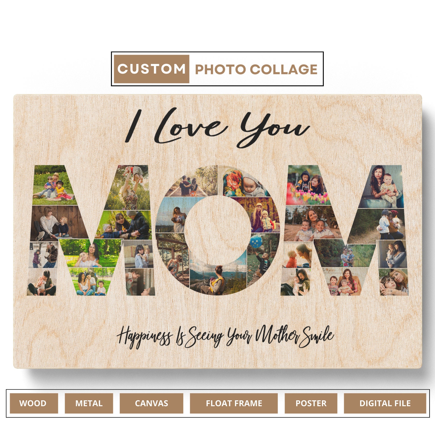 Mothers Day Photo Collage Template, Printable Mothers Day Gift, Mother Day  Gift from Daughter - Stunning Gift Store