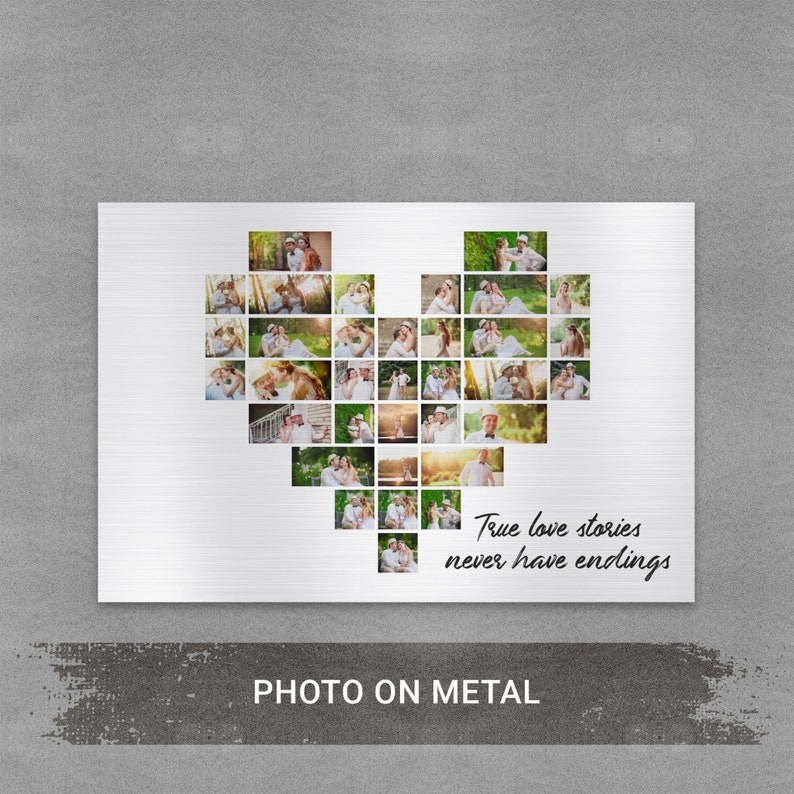 Heart Shape Photo Collage Groomsmen Gift Anniversary Gift For Husband,Engagement Gift For Couple Mothers Day Wedding Gift For Her