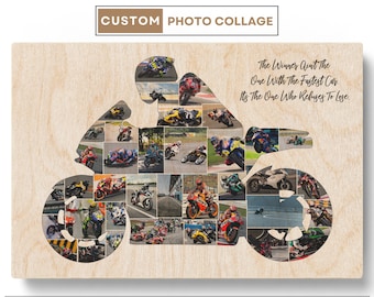 Personalisierte Motorrad Geschenke für Männer Motorrad Poster Foto Collage Geschenke für Motorradfahrer Motorrad Themen Geschenke