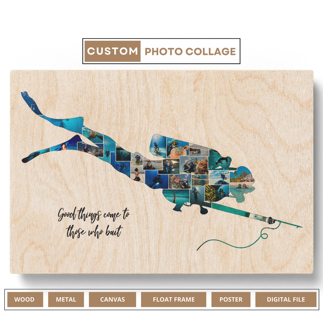 Personalised Scuba Diver Art Photo Collage Scuba Diving Gift Best Gifts