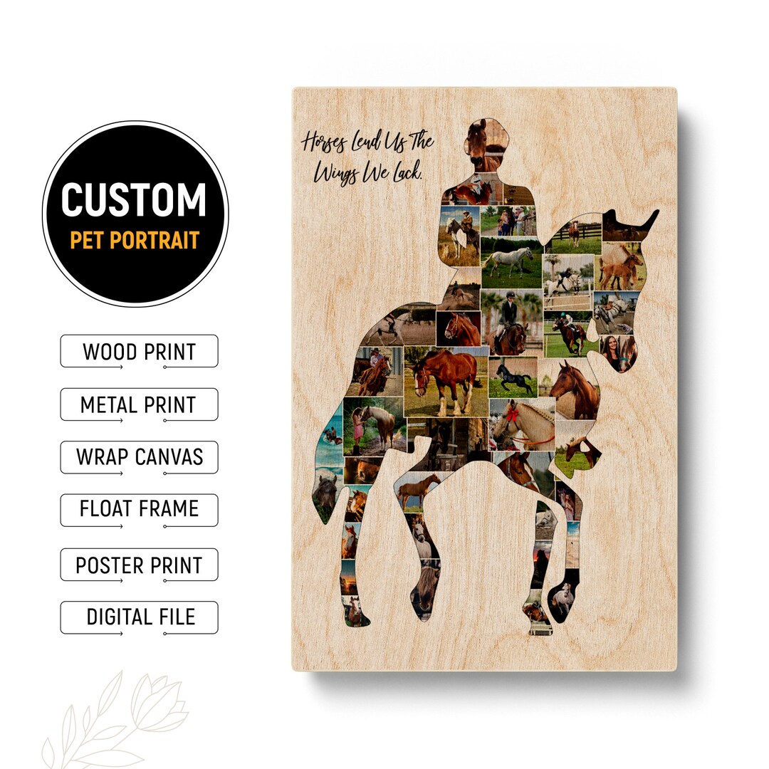 Personalized Equestrian Gifts Horse Gifts for Women Horse Rider Photo Collage Gifts Horse