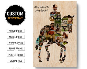 Personalized Equestrian Gifts Horse Gifts For Women Horse Rider Photo Collage Gifts Horse Memorial Gifts For Horse Lovers Horse Riding Gifts