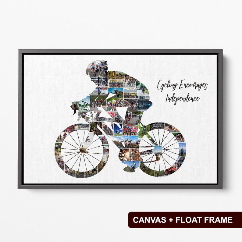 Capture your favorite cycling moments in this photo collage gift.