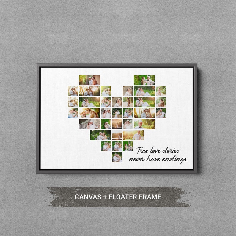 Heart Shape Photo Collage Groomsmen Gift Anniversary Gift For Husband,Engagement Gift For Couple Mothers Day Wedding Gift For Her