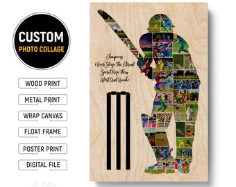 Personalised Best Cricket Gifts Cricket Poster Picture Collage Gifts Cricket Lovers Cricket Player Gift Cricket Print