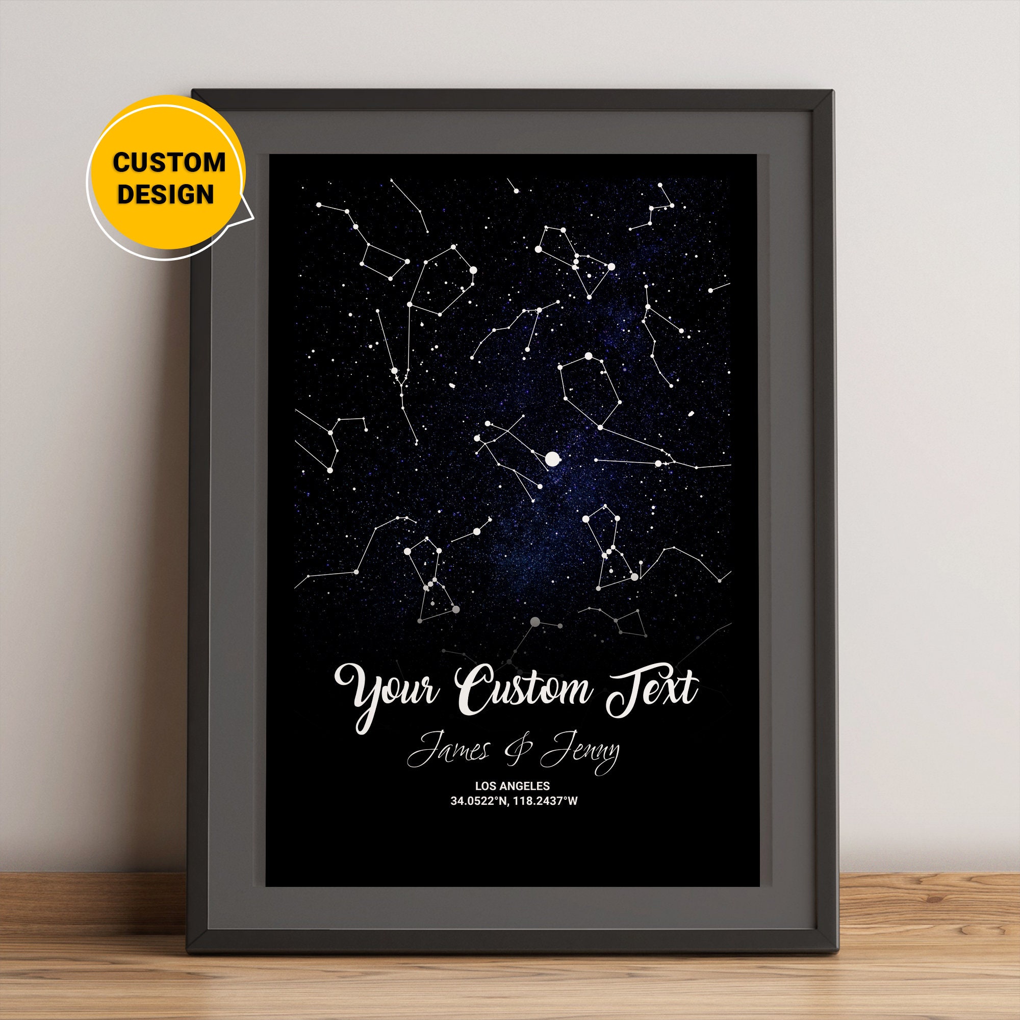 Star Map Poster Astrological Star Chart Birthday Gift for Etsy