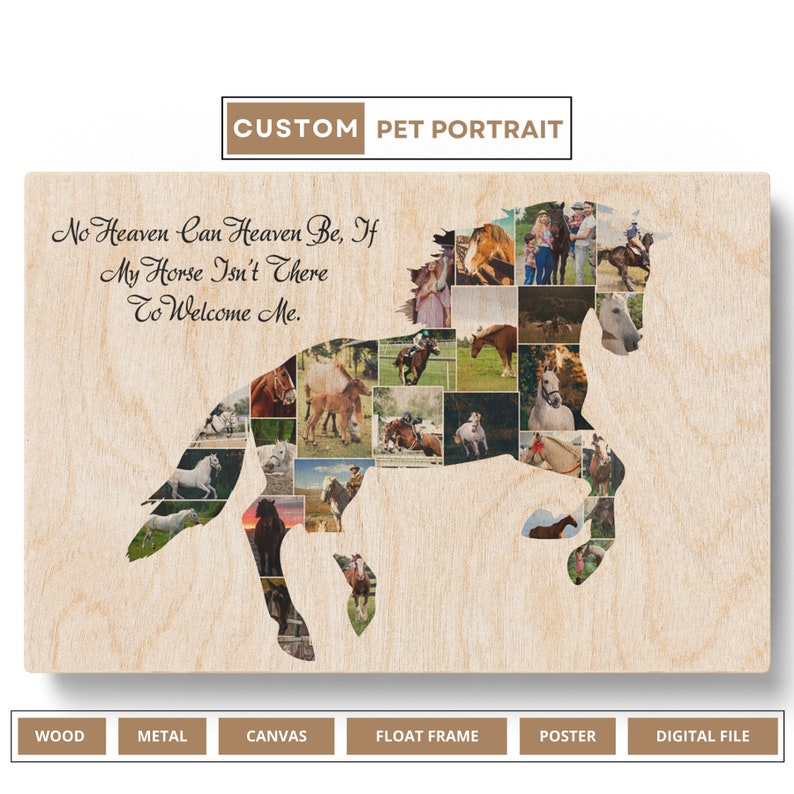 Personalized horse-themed photo collage for horse lovers.