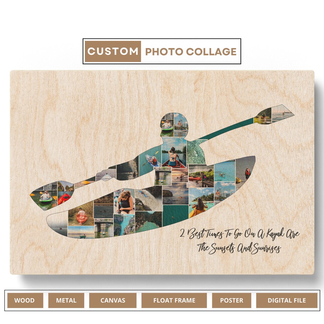 Custom Gifts for Kayakers Kayak Gifts Photo Collage Gifts for Kayak