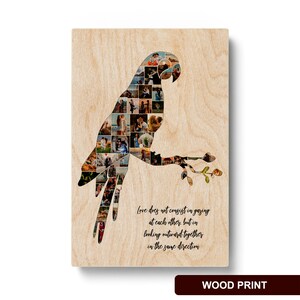 Unique gift for bird enthusiasts with customized photo collage.