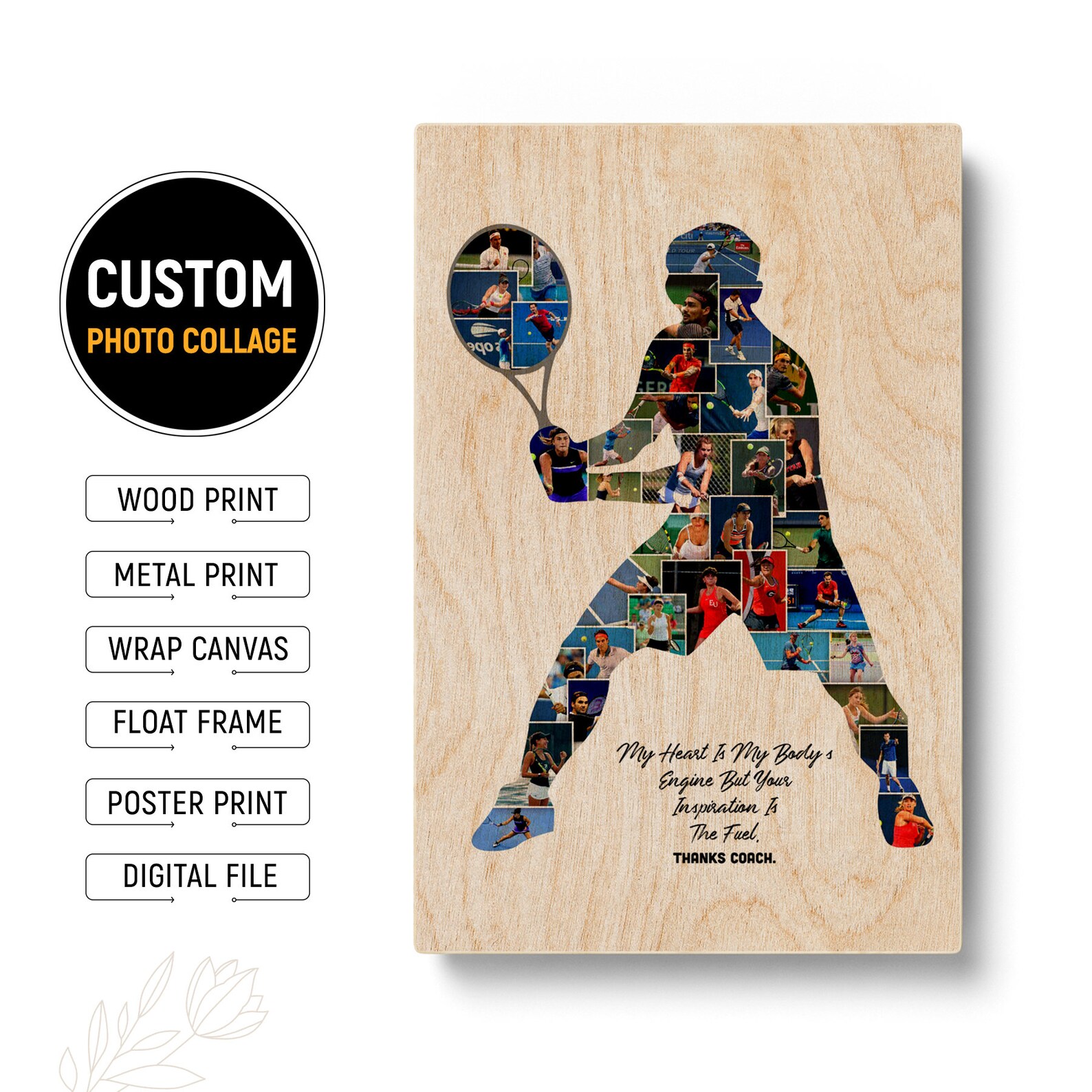 Personalized Gift for Tennis Lover Tennis Coach Gifts Ideas Etsy