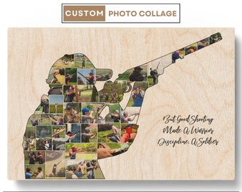 Custom Shooting Gifts Trap Shooting Picture Collage Hunting Gifts For Dad Deer Hunting Gifts For Men Shooting Presents