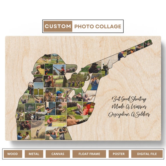 Personalized Hunting Gifts for Men Trap Shooting Photo Collage Hunting Gifts  for Boyfriend Shooting Gifts Shooting Sports Gift 