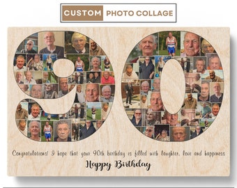 90th Birthday Gift  Grandma'S 90th Birthday  90 Year Old Birthday Gift  Gift For Grand Parents  90th Birthday Collage  - Christmas Gifts