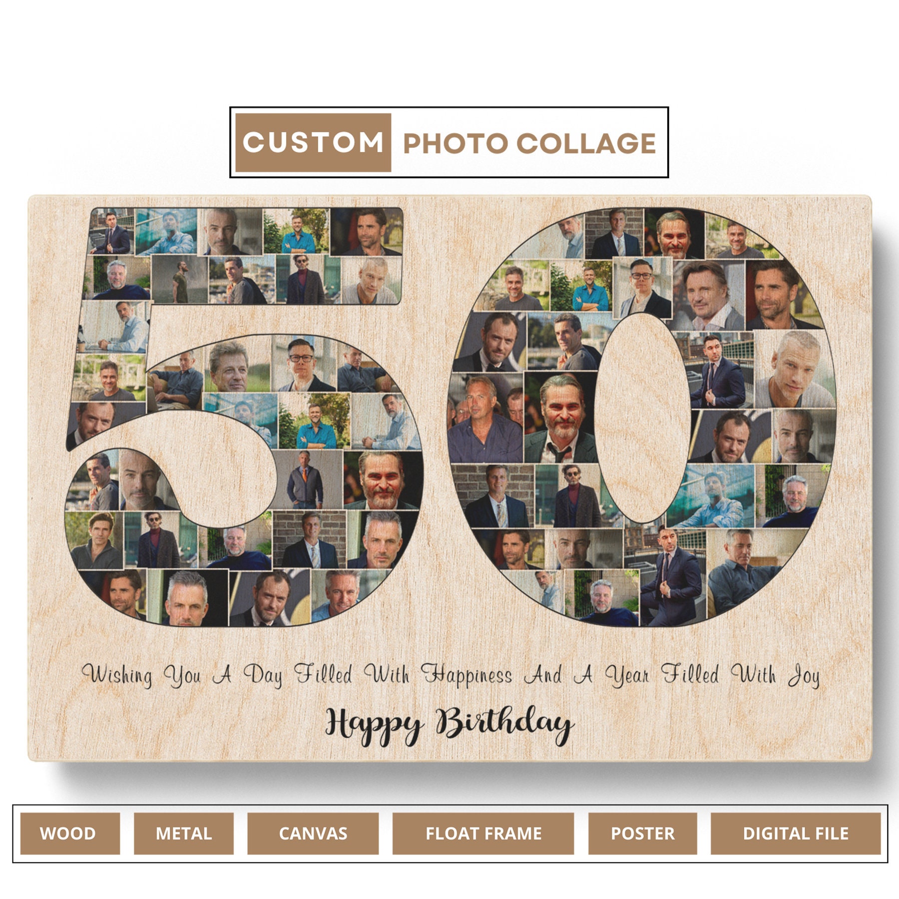 50th Birthday Gift for Women Personalized 50th Birthday Photo