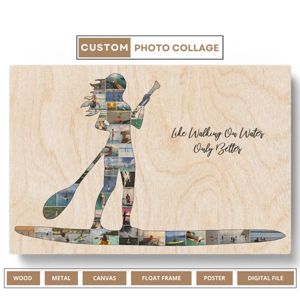 Personalized Paddle Board Gifts Paddleboard Art Picture Collage Stand Up Paddle Board Paddle Board Gifts For Her Paddle Art