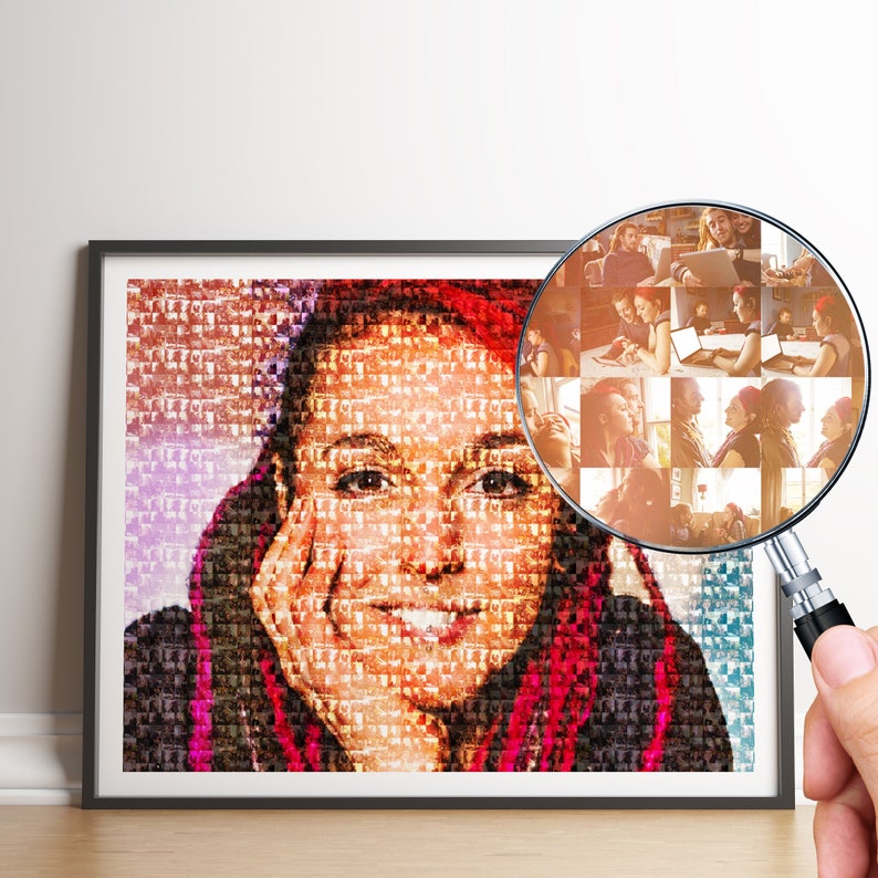 Photo Mosaic Collage from Your Photos Custom Photo Mosaic Etsy