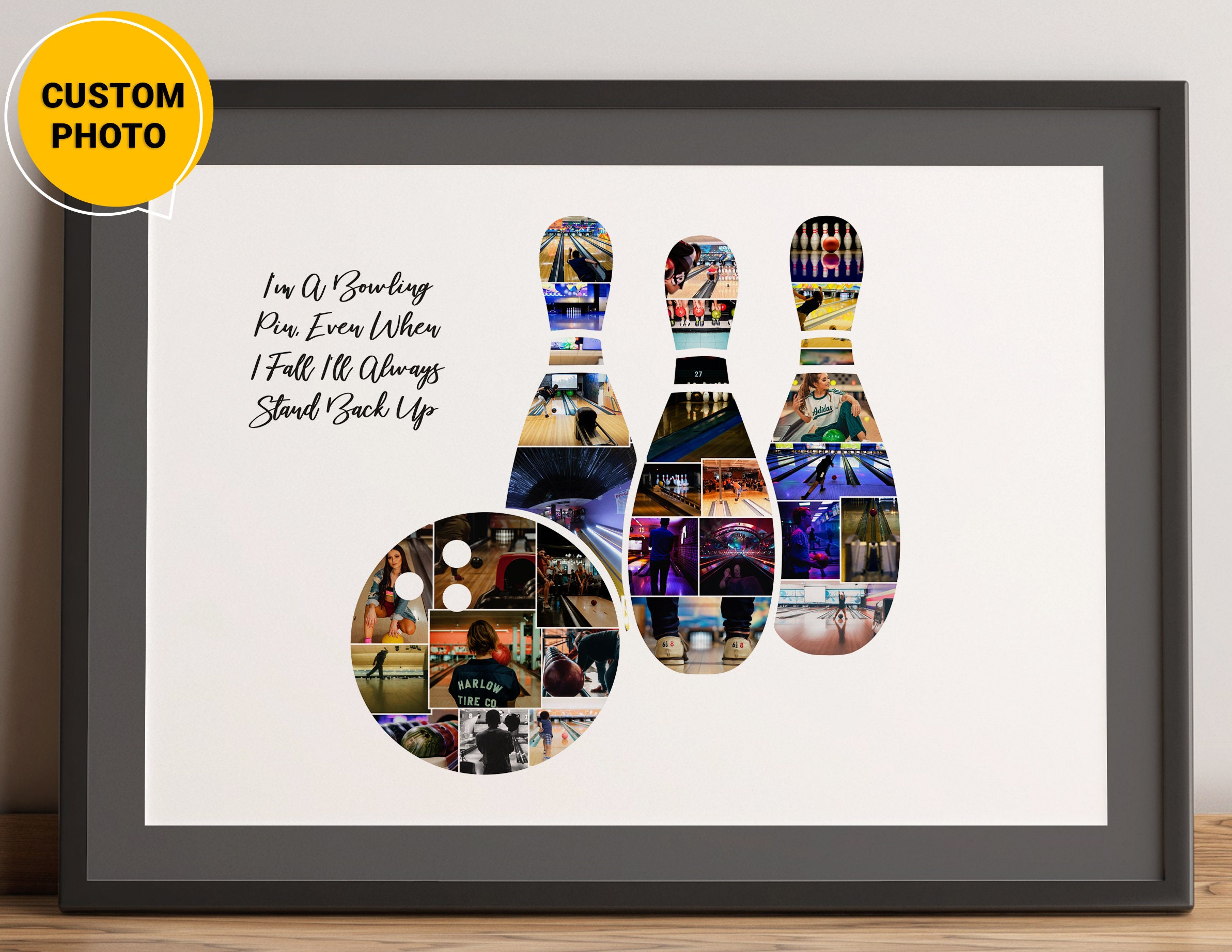 Bowling Gifts For Him Bowling Photo Collage Gifts For Etsy