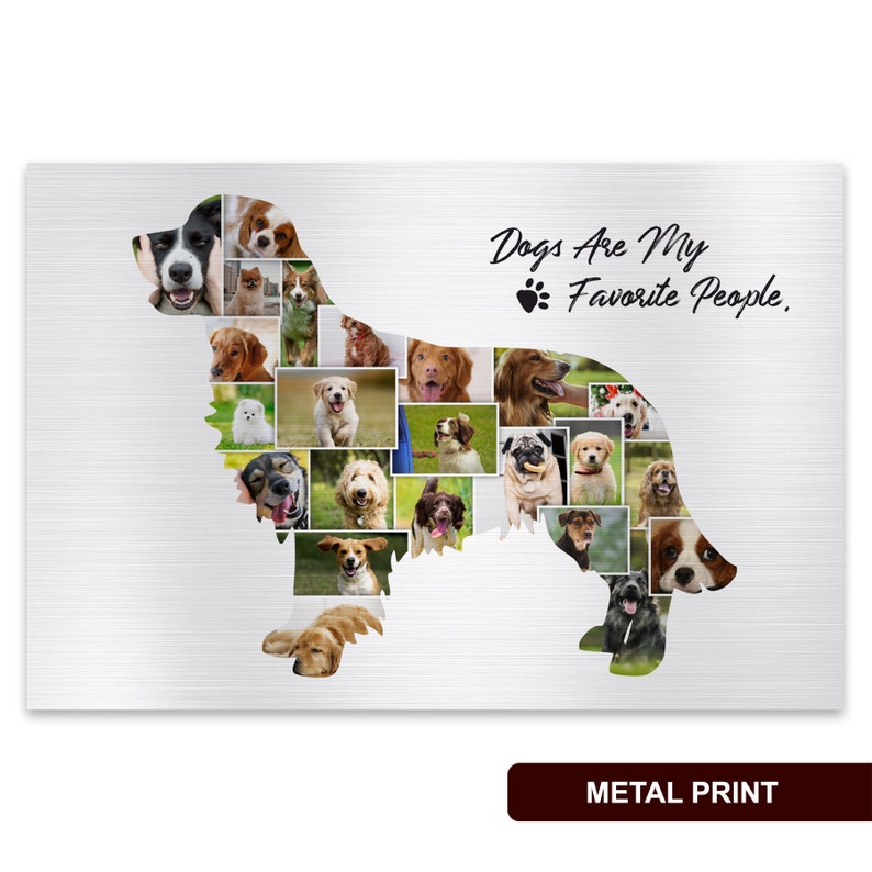 Memorial gift for dog with custom photo collage and dog lover gift