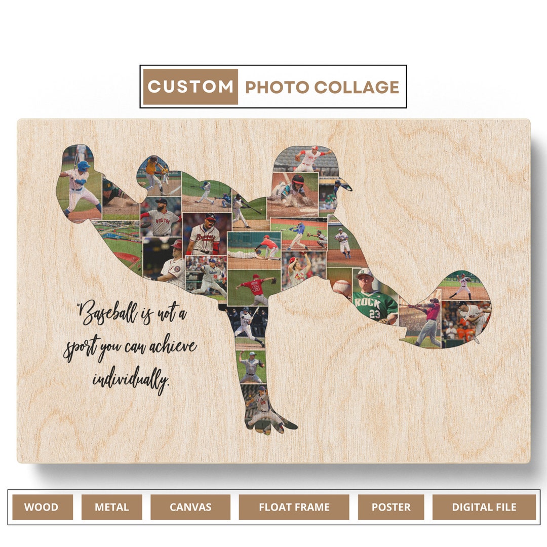 Personalized Gift for Baseball Coach Photo Collage Baseball Gifts for