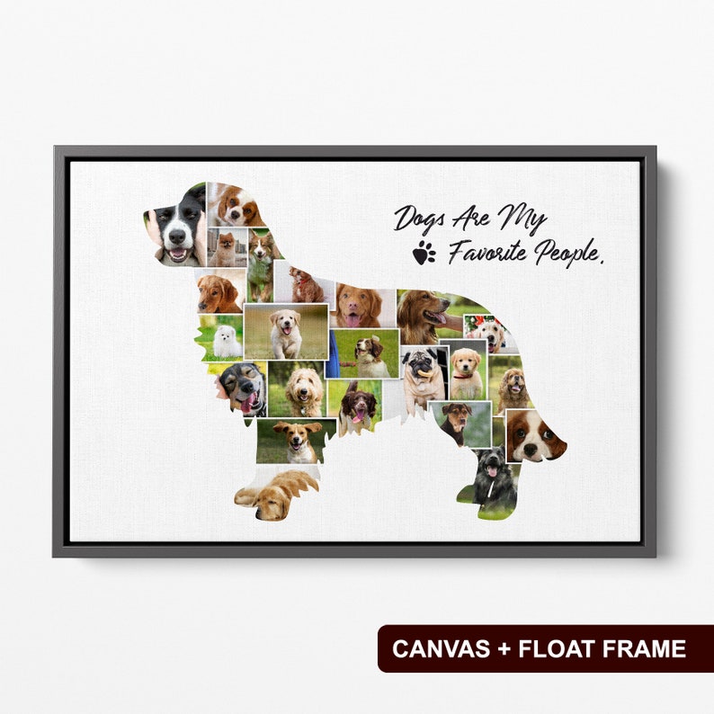 Personalized dog remembrance gift with custom photo collage for dog lovers