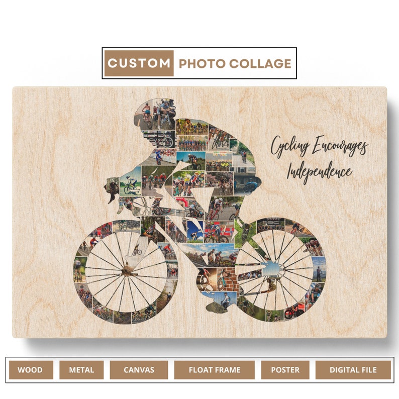 Personalised cycling photo collage for the perfect bicycle gift.
v