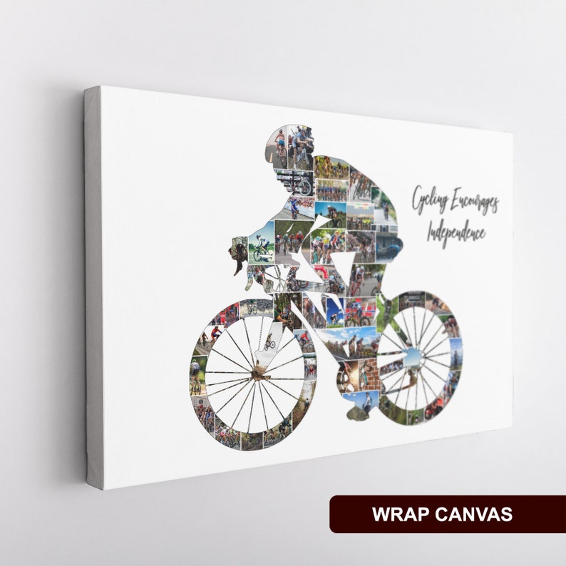 Celebrate the joy of cycling with this personalised photo collage.