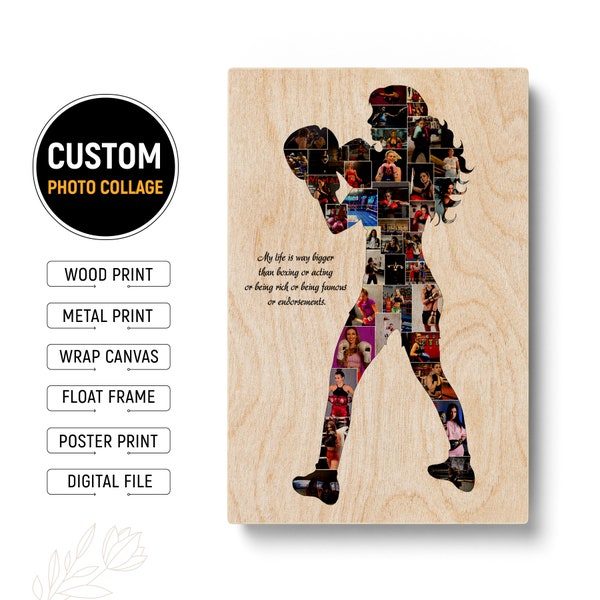 Persoanlized Boxing Posters Photo Collage Boxing Gifts For Women Boxing Lover Gift Custom Boxing Gift For Boxing Fans