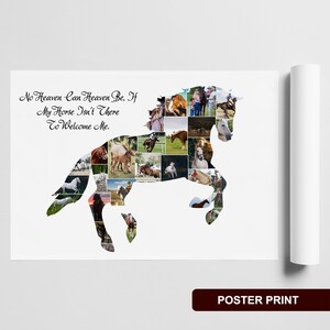 Beautiful horse art print photo collage for equestrian enthusiasts.