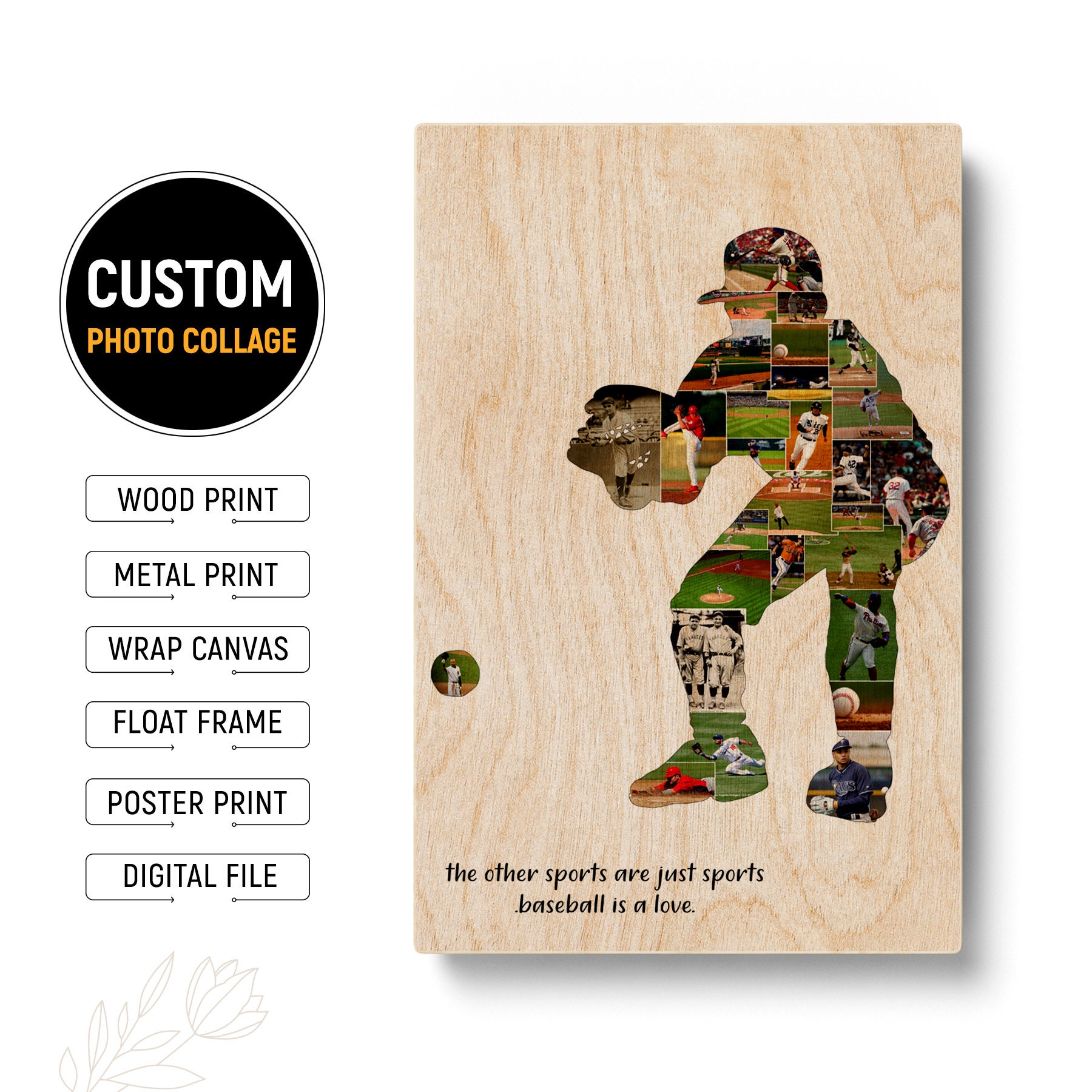 Order & Send Custom Baseball Team Photo Collage Gift For Coaches