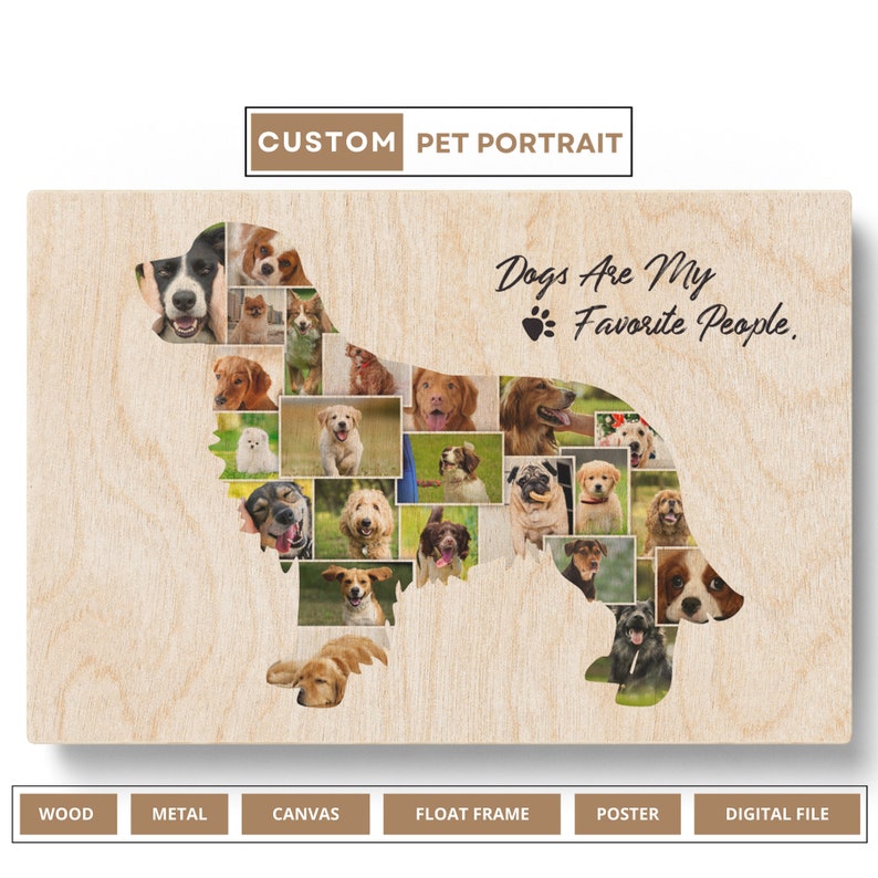 Custom dog sympathy gift with photo collage