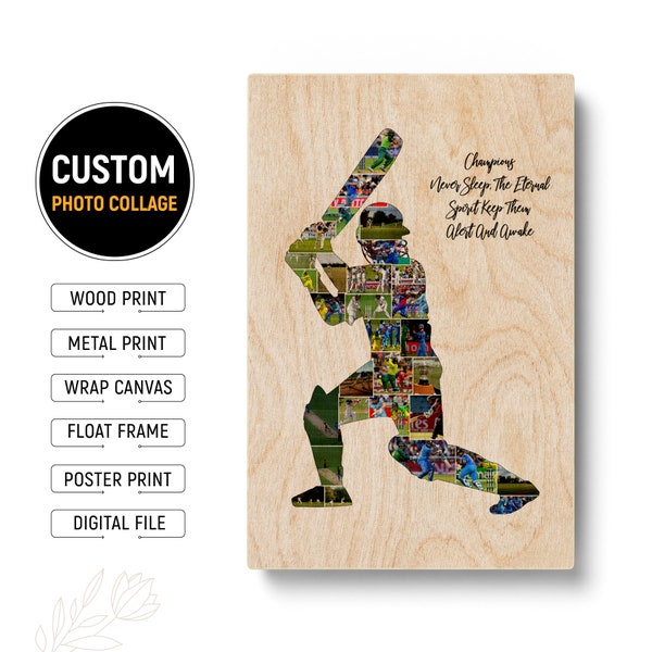 Personalised Cricket Player Gifts Cricket Gifts For Men Picture Collage Gifts For Cricket Fans Cricket Sport Gifts Cricket Photo Frame