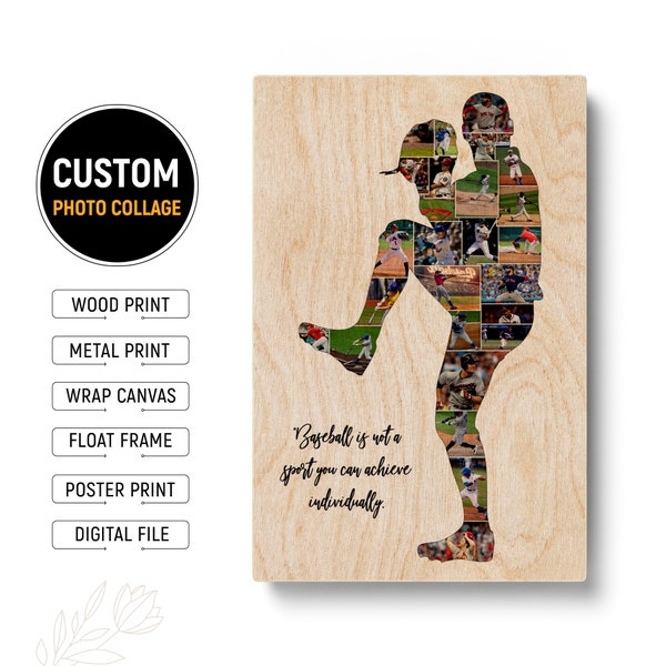 Personalized Baseball Gift Baseball Team Gifts Photo Collage Gifts For Teenage Boys Baseball Coach Thank You Gift