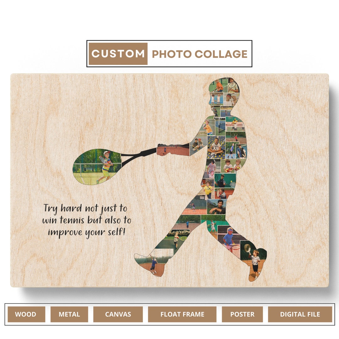 Personalized Tennis Gifts for Him Photo Collage Tennis Gifts for Dad