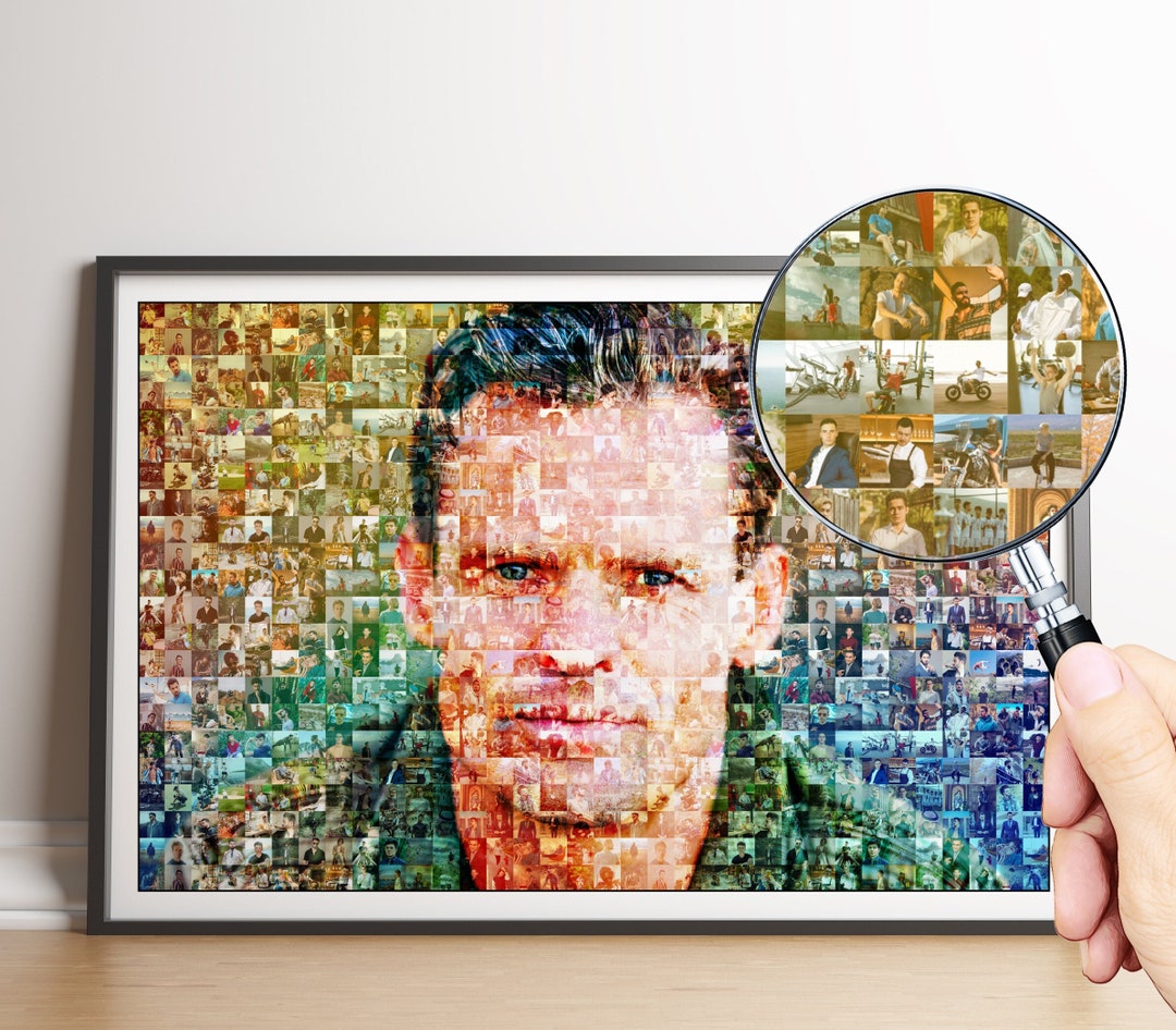 Photo Mosaic Wall Art Gifts for Him Boyfriend Birthday 21st Birthday