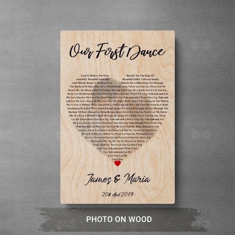 Music Lyrics Gift Custom Lyric Prints Personalized Song Etsy