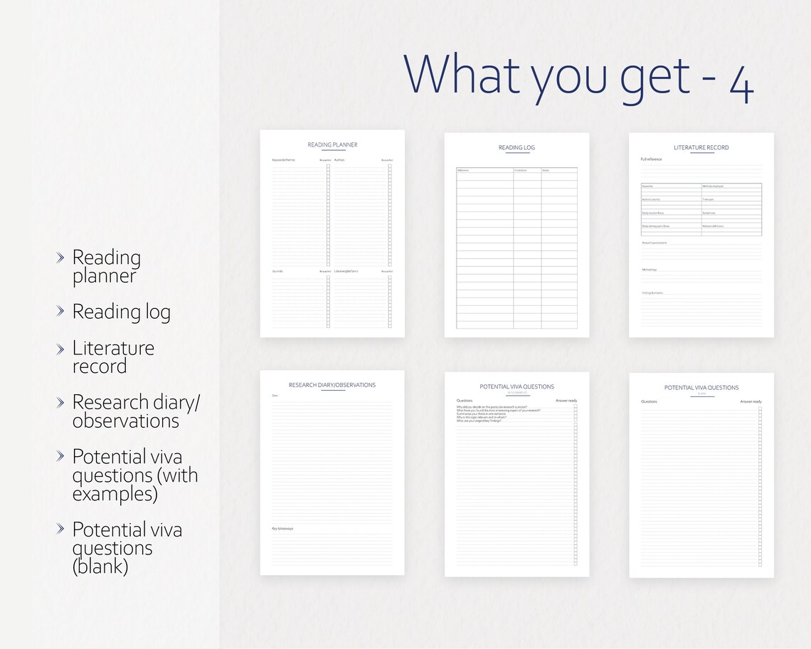 Phd Study Pack: 27 Pdfs 2 Excel Sheets to Plan Your Graduate | Etsy