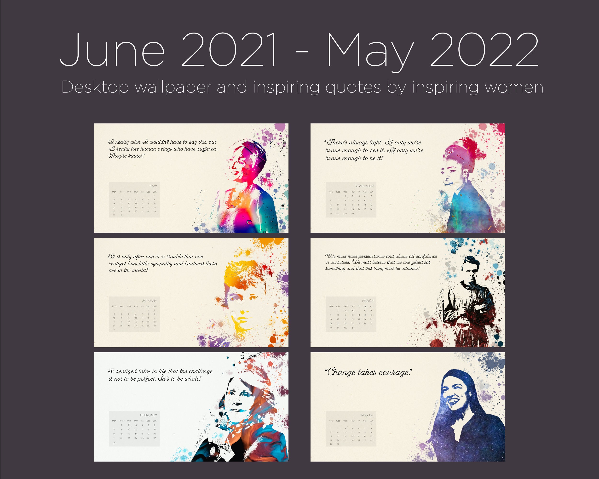 Strong Women Wallpaper Calendar for Daily Empowered Etsy