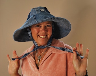 denim big floppy wired hat