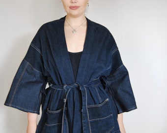 Recycled Denim Kimono Jacket