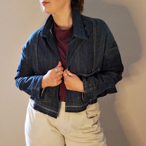 short denim loose jacket image 3