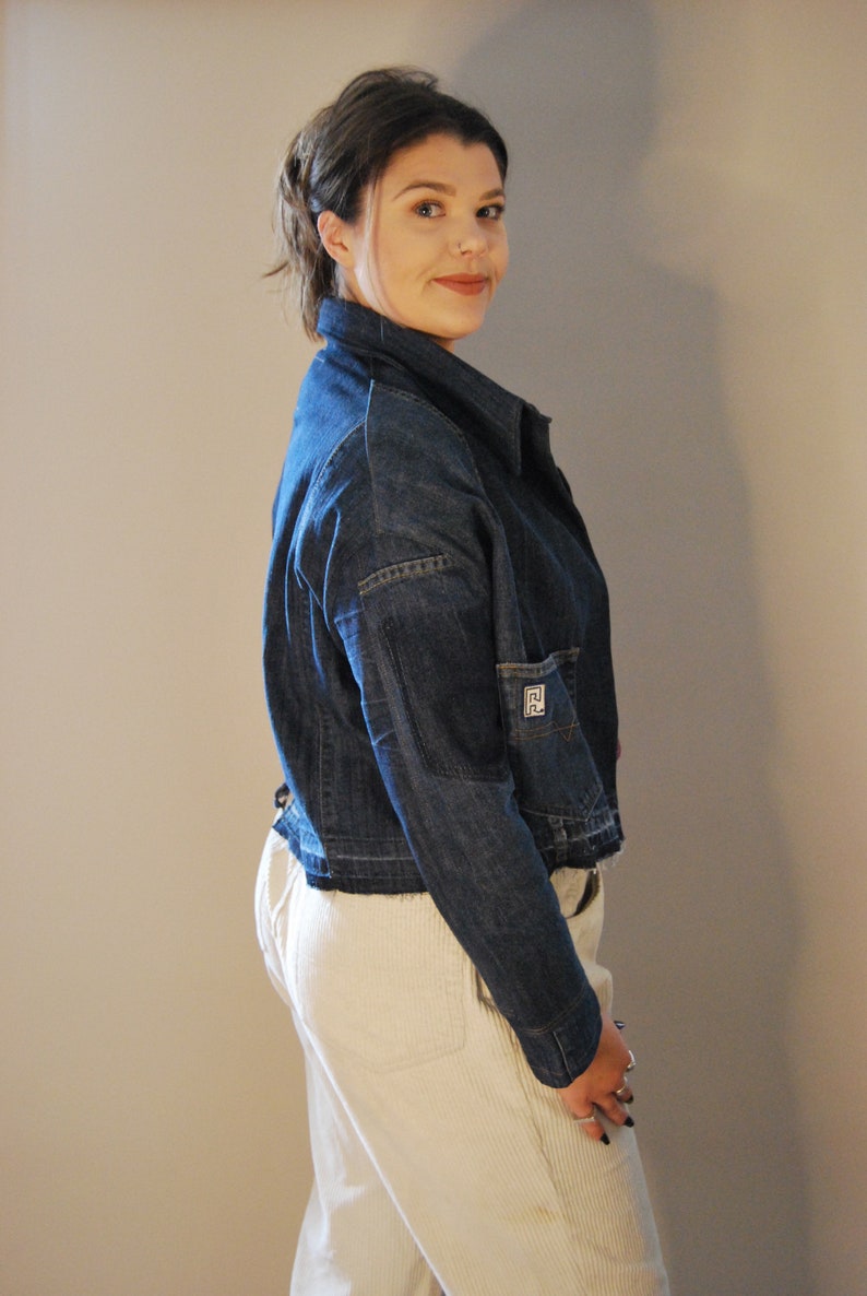 short denim loose jacket image 2